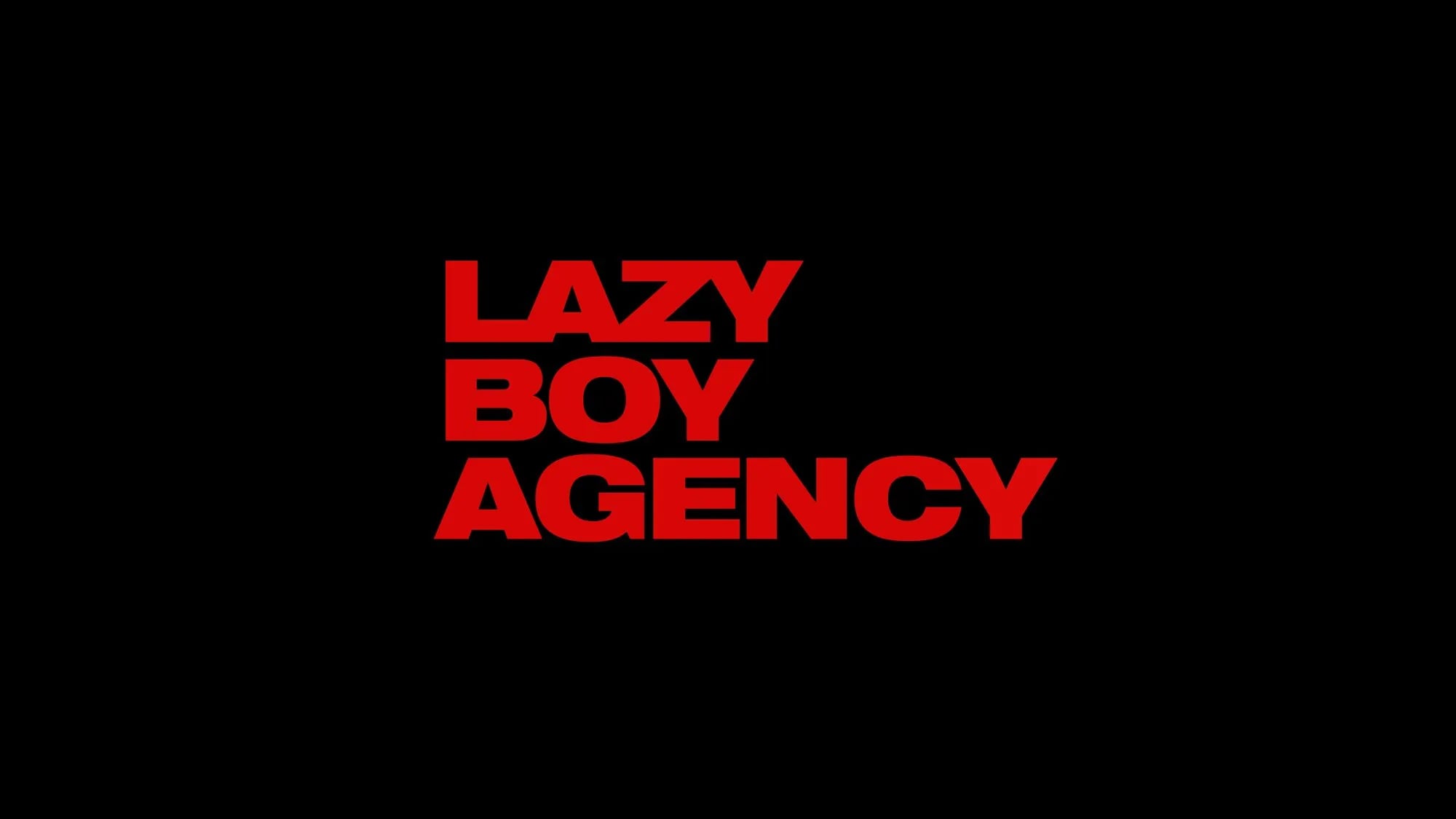 Red stacked LAZY BOY AGENCY wordmark in heavy capitals on black